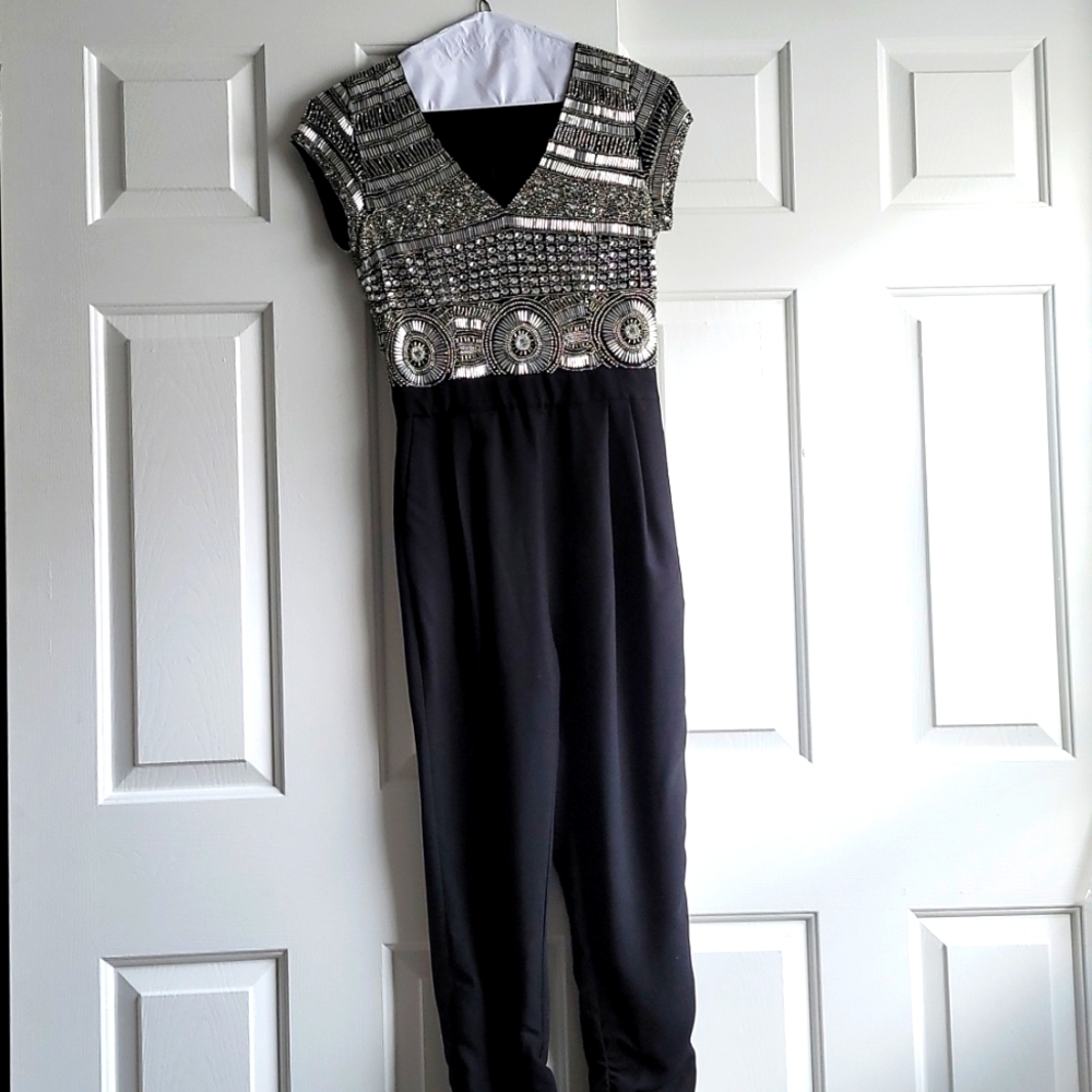 Parker Romana Embellished Jumpsuit Size S